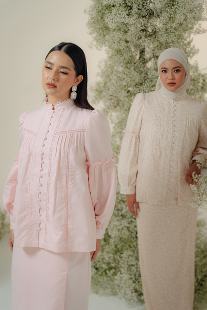 The Lorna Kurung in Pastel Pink