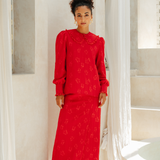 The Reversible Monroe Kurung in Scarlet