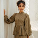 The Opal Kurung in Olive Jacquard