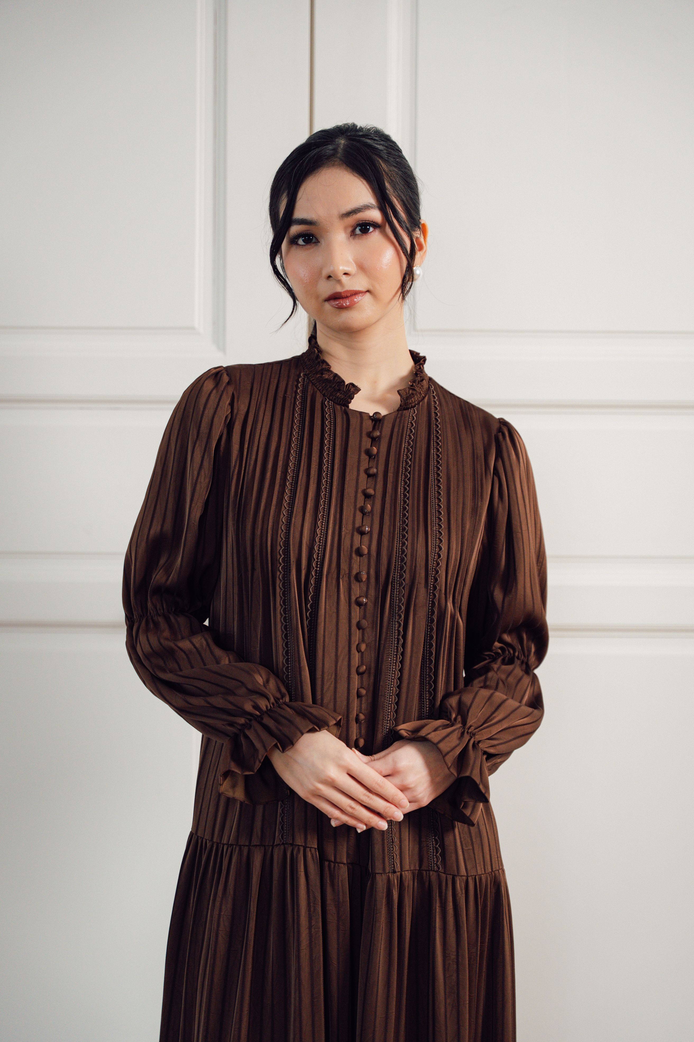 The Holly Dress in Walnut