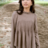 Jannah Kurung in Khaki Broderie Anglaise