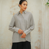 The Gwenn Cotton Rhinestone Shirt In Noir