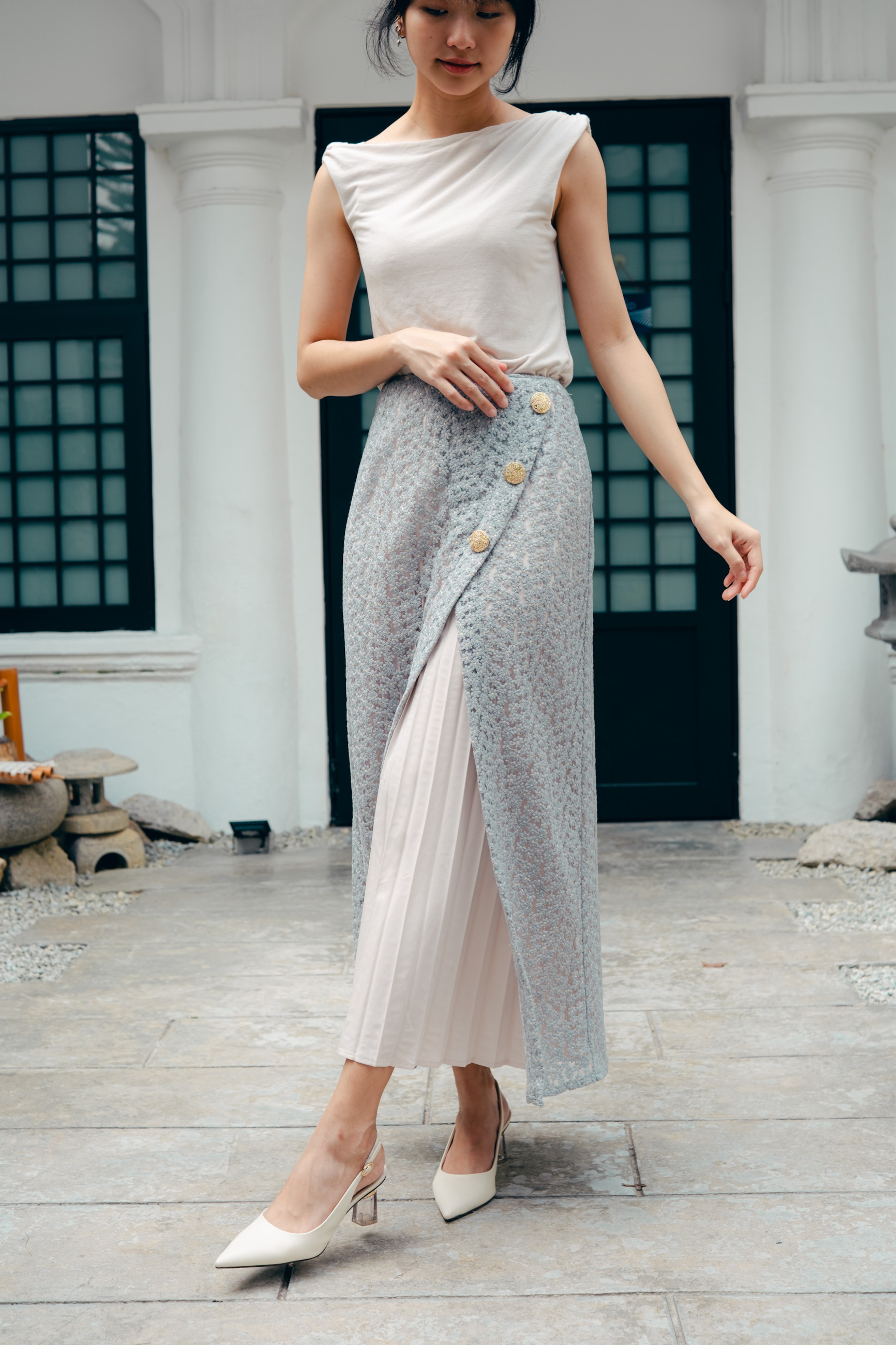 Dusky Pleated Skirt