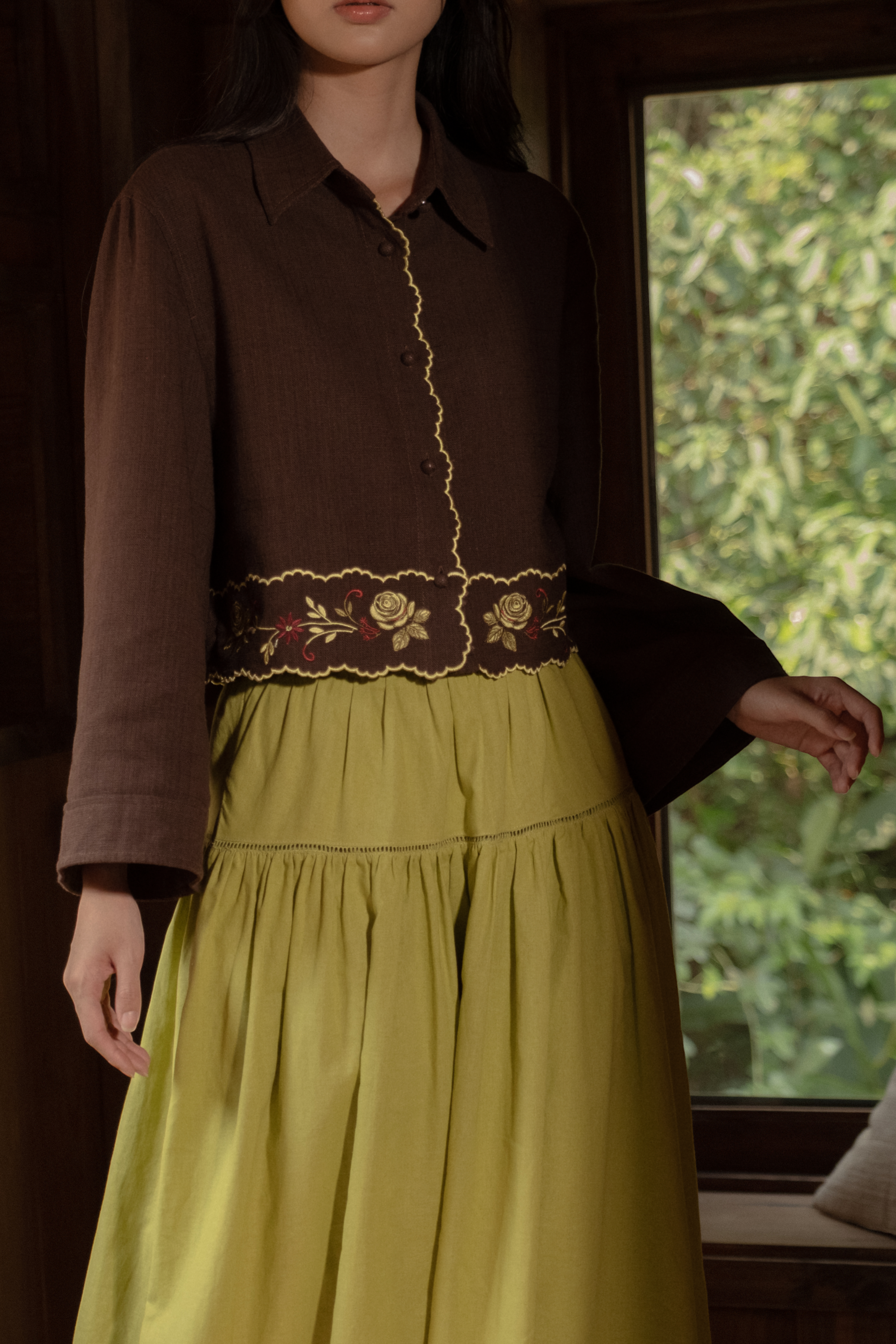 The Adalynn Embroidered Linen Overshirt