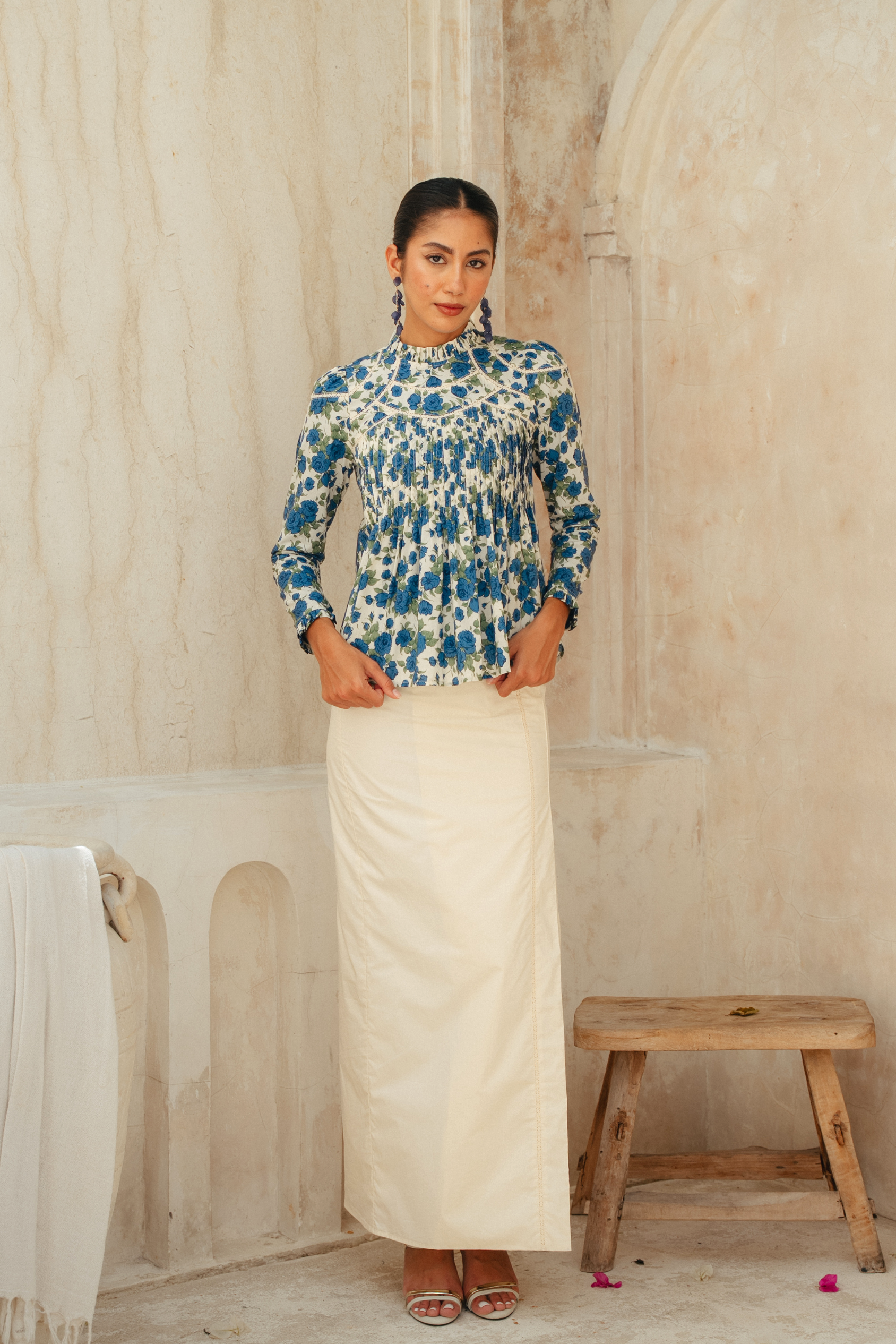 The Jannah Kurung in Cobalt Rose