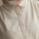 The Joan Shirt In Pink Stripes And Rhinestone