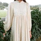 Darcy Dress in Golden Floral Jacquard
