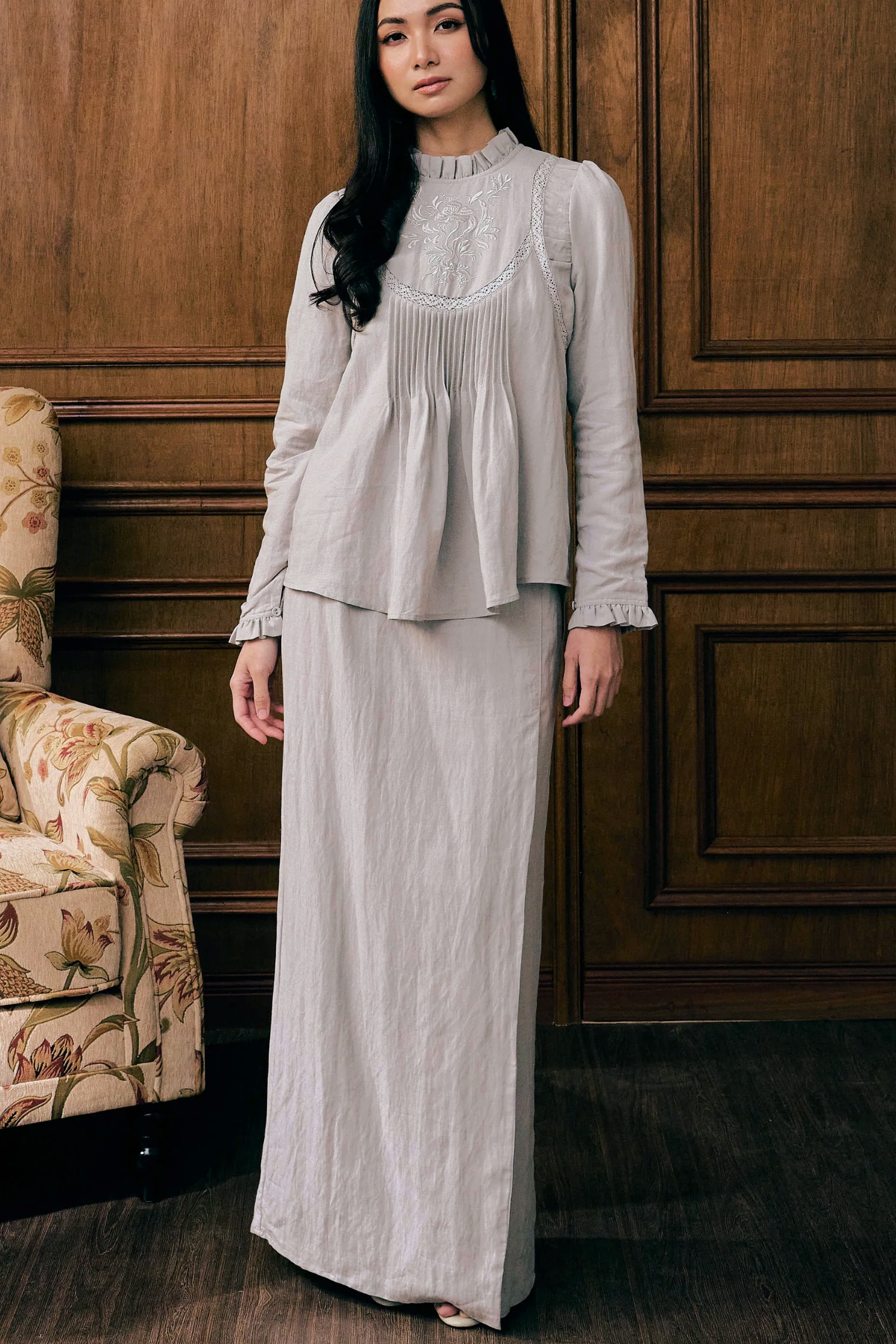 The Mulia Kurung in Grey