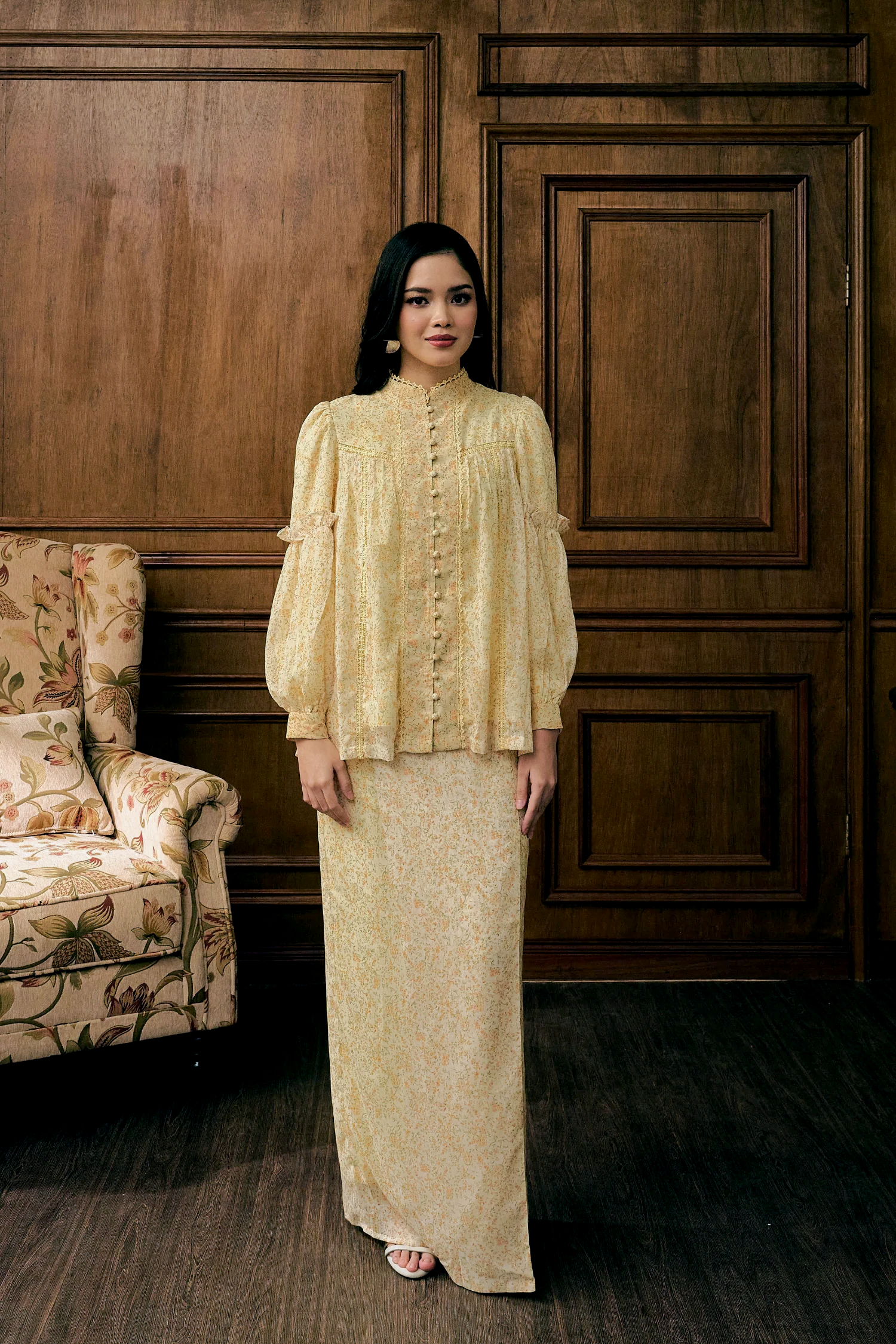 The Lorna Kurung in Lemon Garden