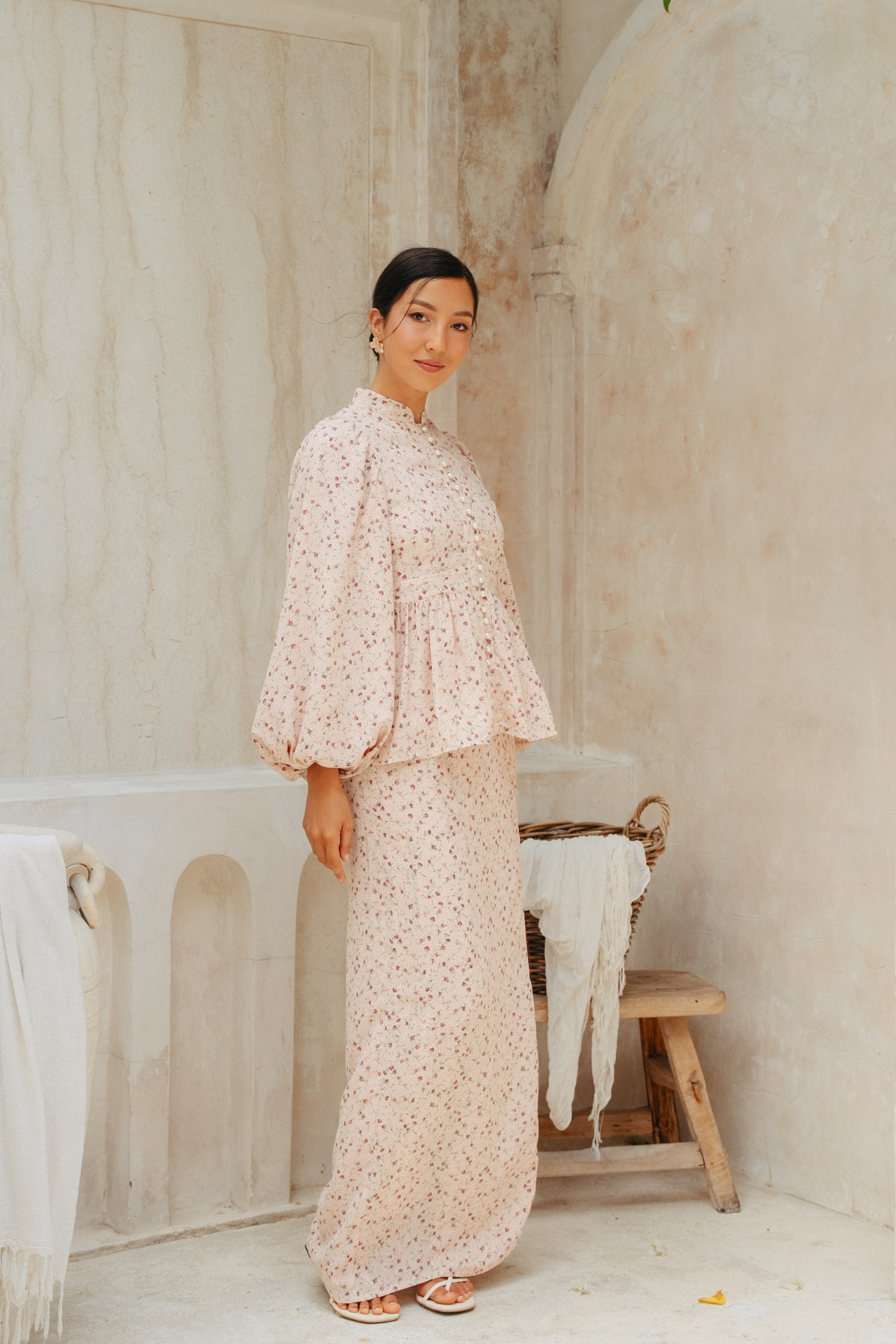 The Opal Kurung in Antique Rose
