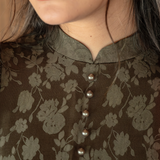 The Darcy Dress in Jacquard Olive
