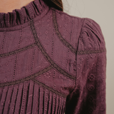 The Jannah Top In Deep Purple Broderie Anglaise