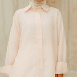 The Gwenn Cotton Rhinestone Shirt in Rose