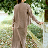 Jannah Kurung in Khaki Broderie Anglaise
