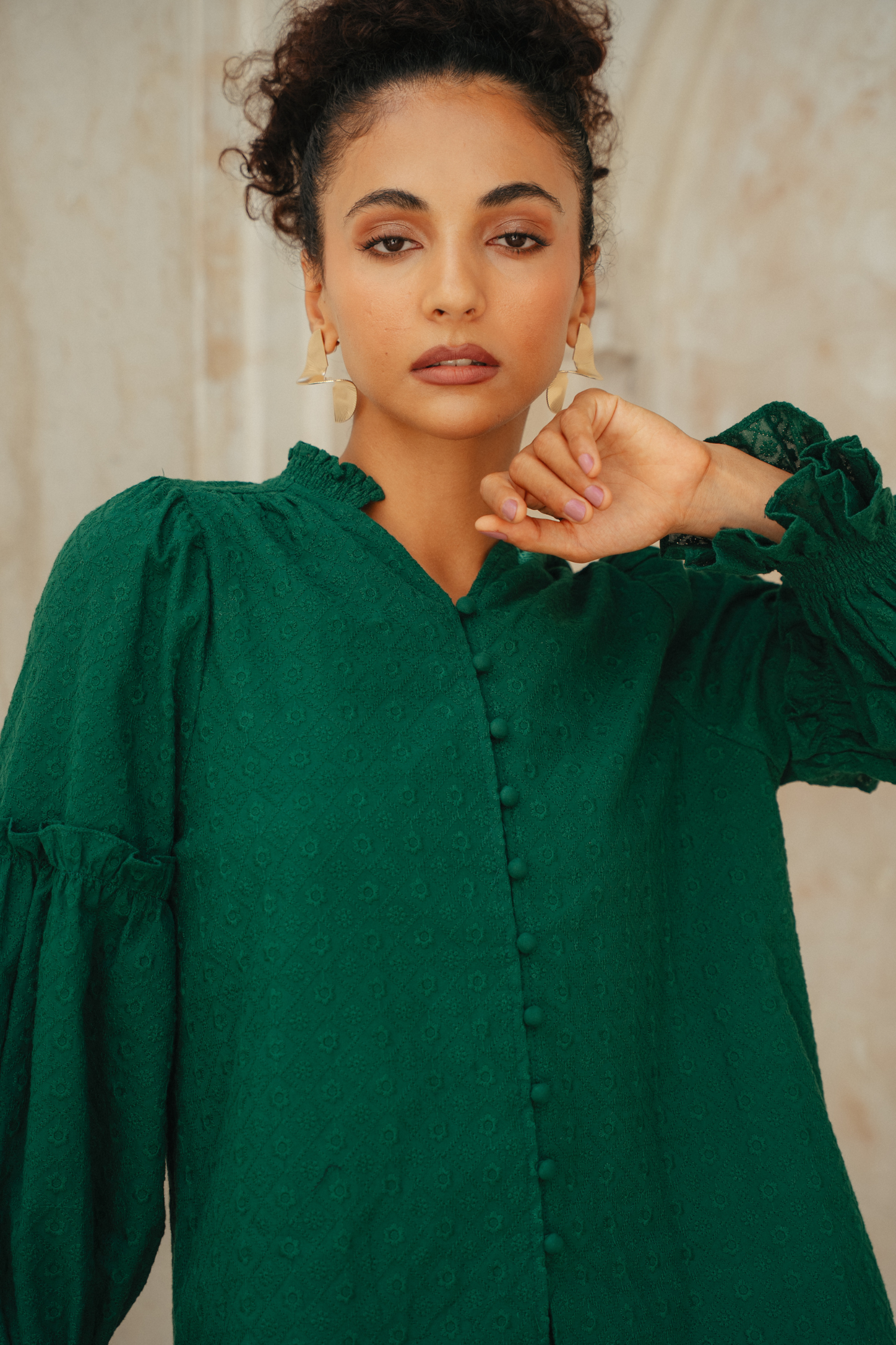The Jane Kurung in Emerald Green