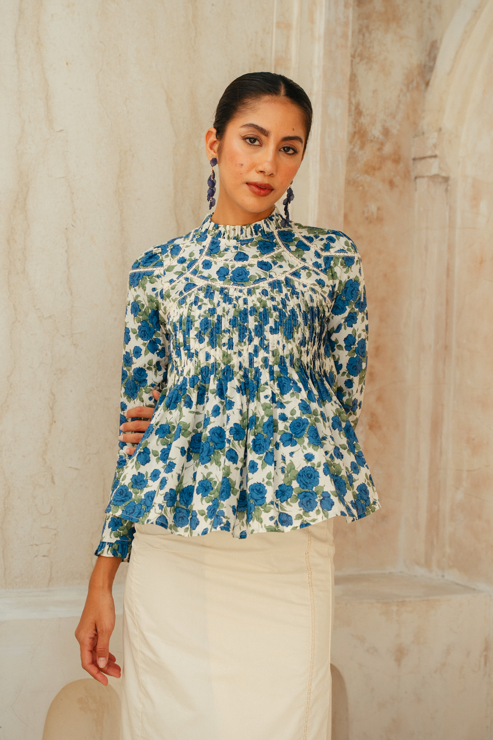 The Jannah Kurung in Cobalt Rose