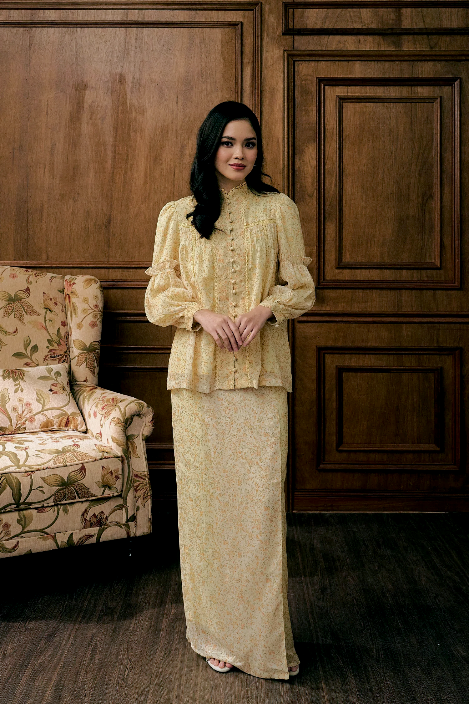 The Lorna Kurung in Lemon Garden