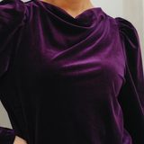 The Hailey Kurung in Deep Purple Featherlight Velvet