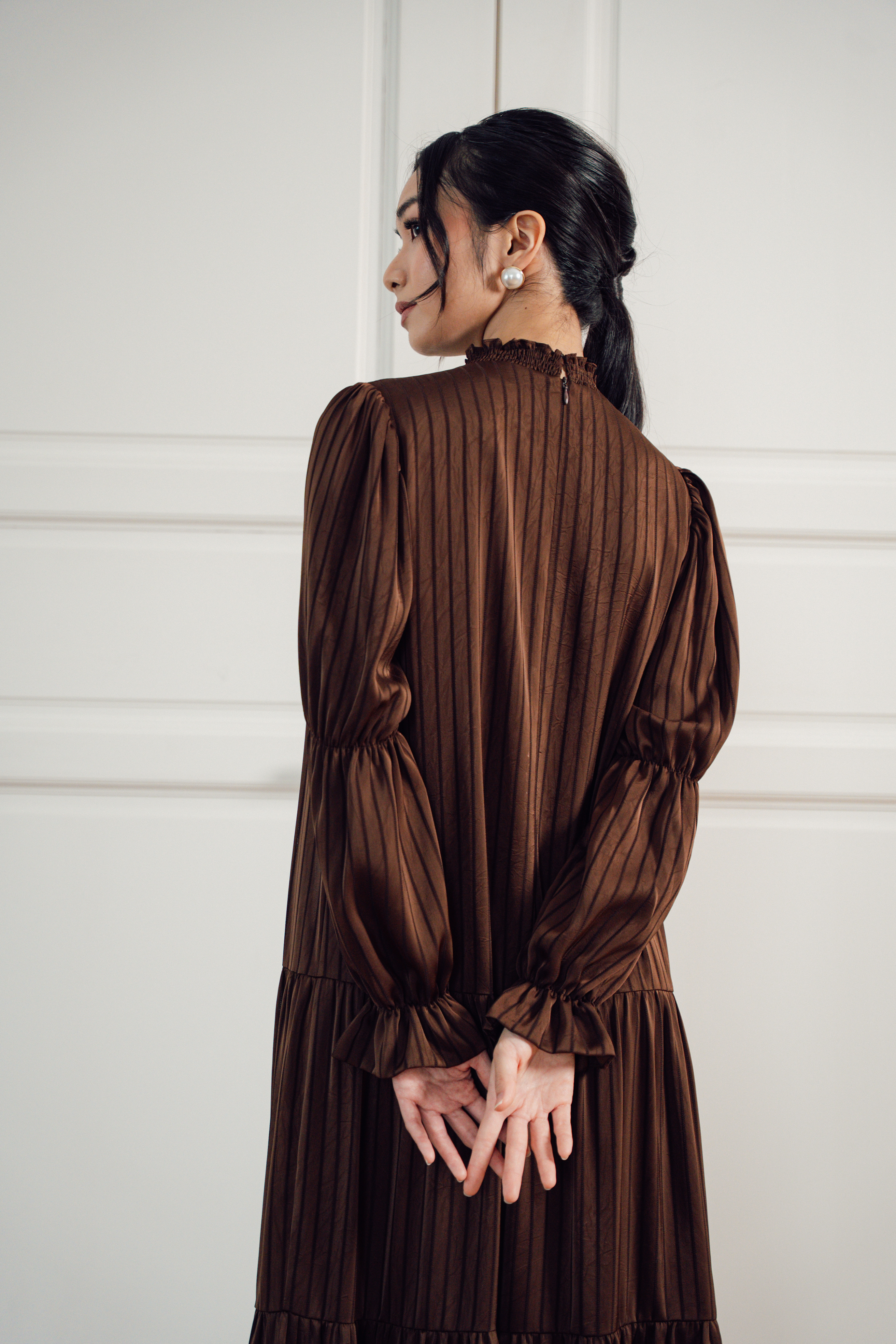 The Holly Dress in Walnut
