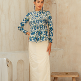 The Jannah Kurung in Cobalt Rose