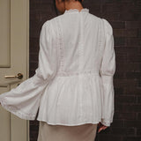 Serene Embroidered Top In Pearl