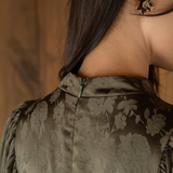 The Darcy Dress in Jacquard Olive