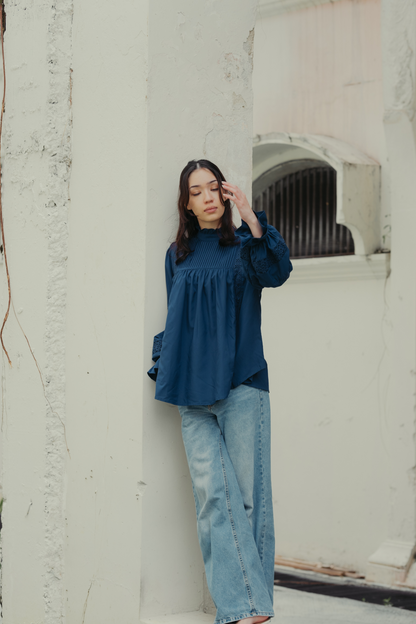 THE SONYA TOP IN SPACE BLUE