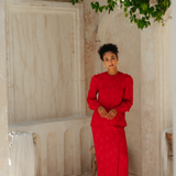 The Reversible Monroe Kurung in Scarlet