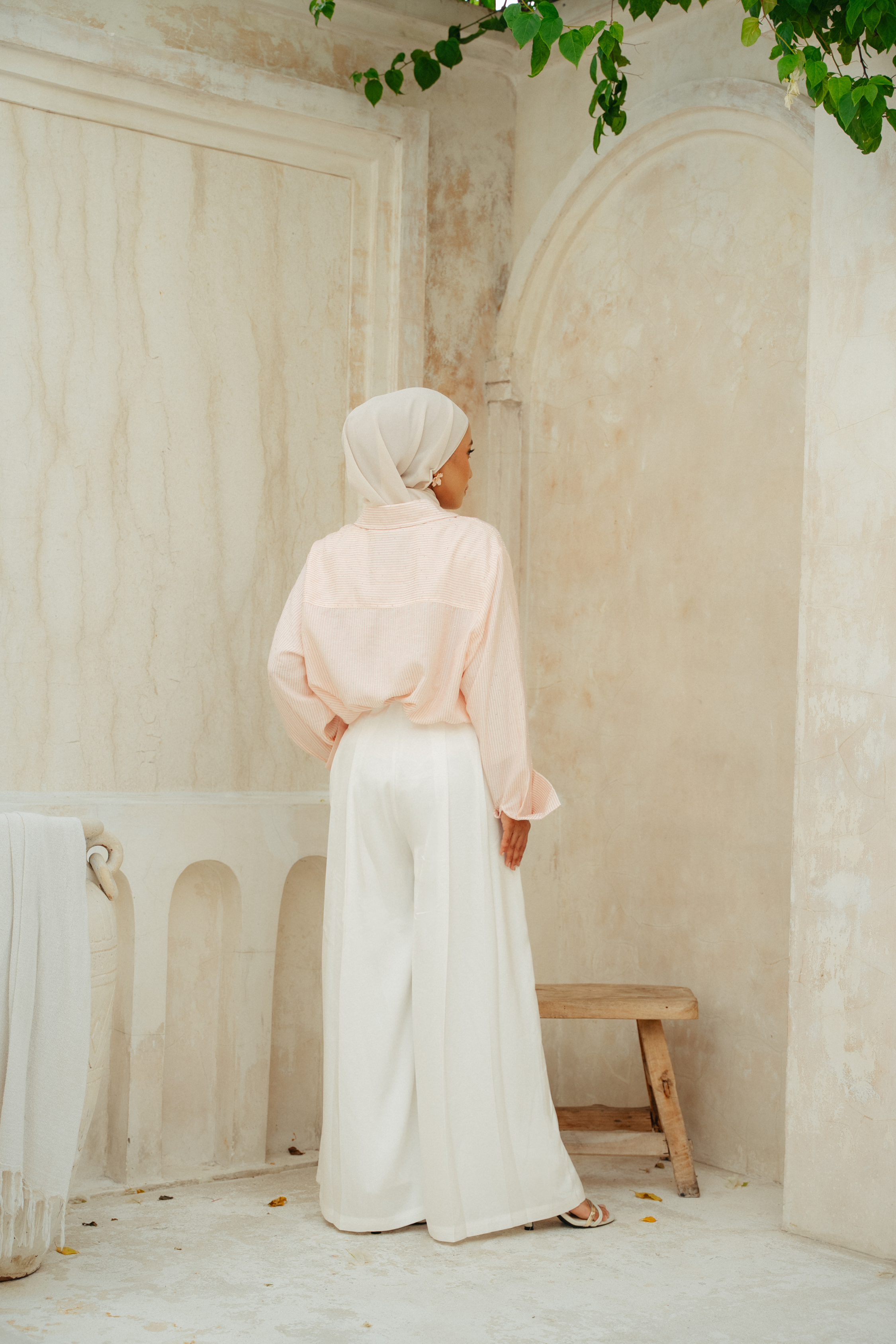 Lauren Pleated Pants in Snow