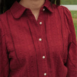 The Anya Blouse in Burgundy
