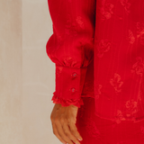 The Reversible Monroe Kurung in Scarlet