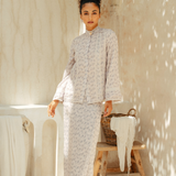The Thalia Kurung in Dusty Lavender