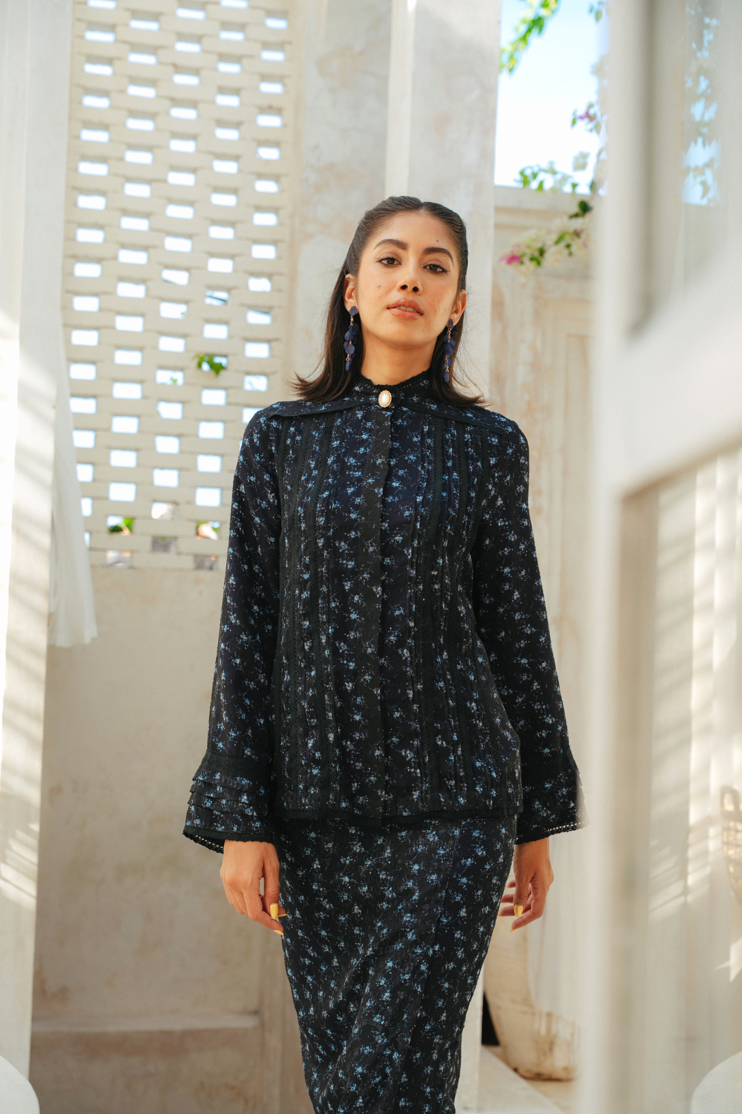 The Thalia Kurung in Dion Floral