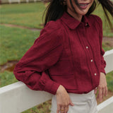 The Anya Blouse in Burgundy