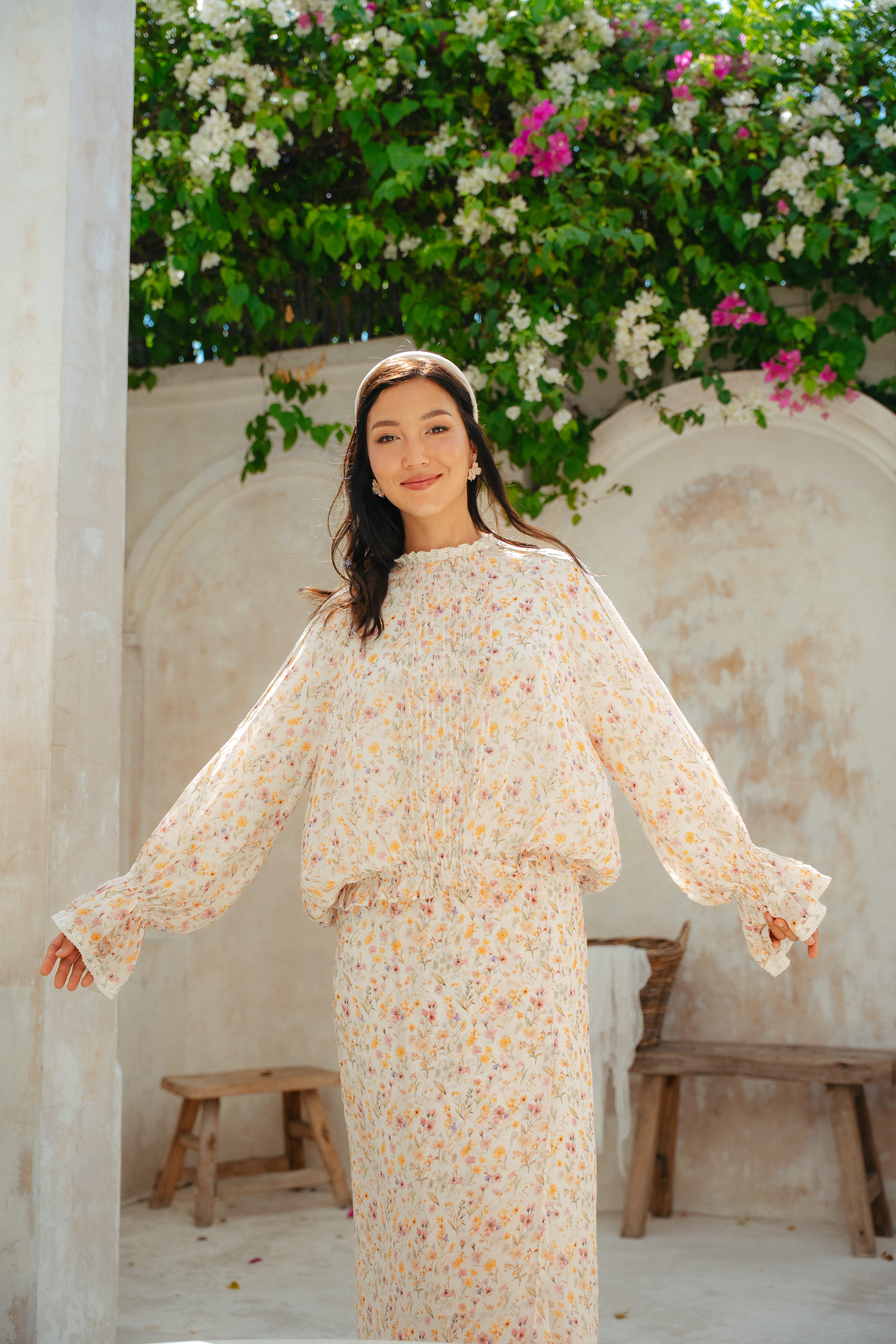 The Celestine Kurung in Destiny Floral