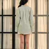 The Joan Rhinestone Shirt in Espresso