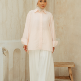 The Gwenn Cotton Rhinestone Shirt in Rose