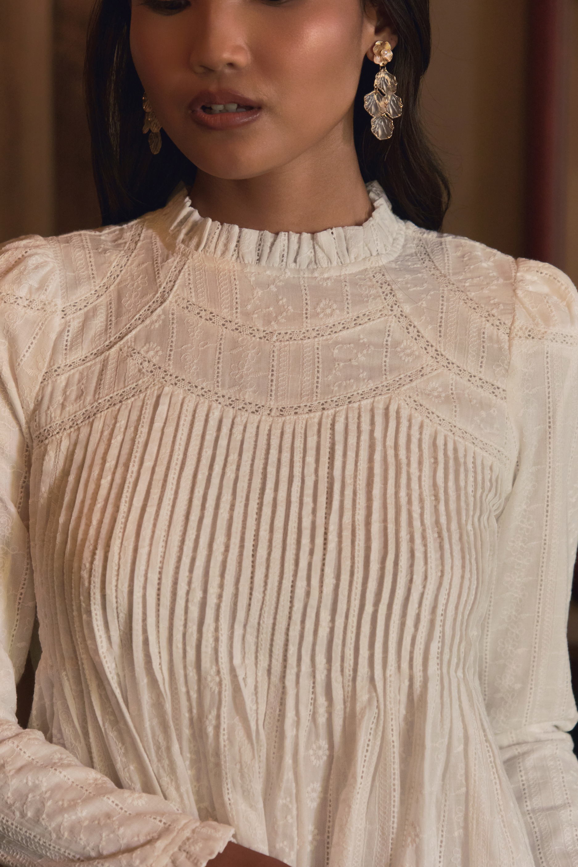 The Jannah Top In White Broderie Anglaise