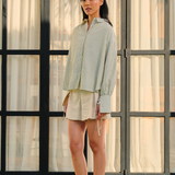 The Joan Rhinestone Shirt in Espresso