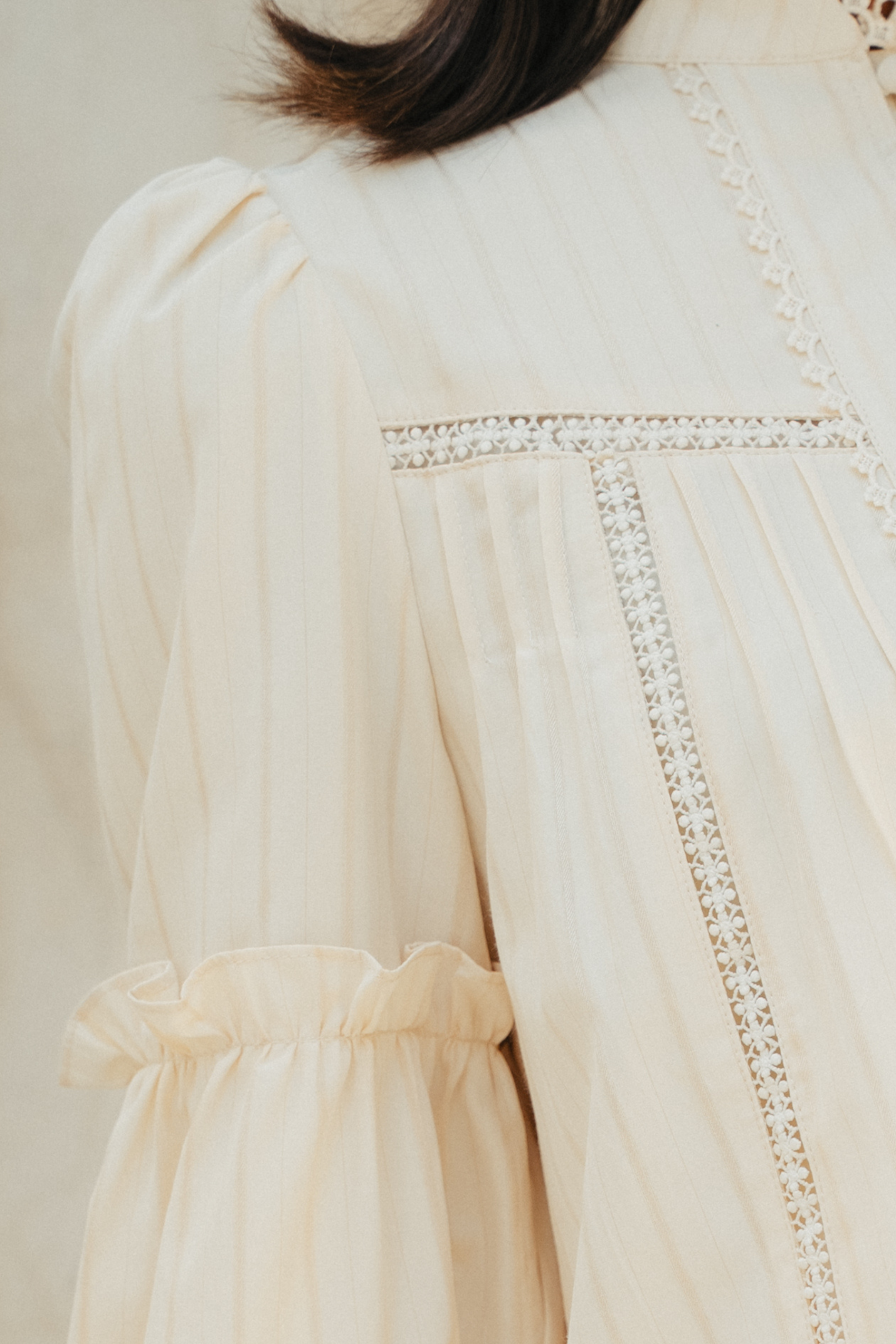 The Lorna Kurung in Alabaster Stripes