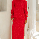 The Reversible Monroe Kurung in Scarlet