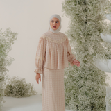 The Rafa Kurung in Maroon Embroidered Prints