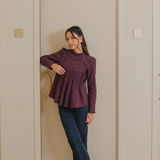 The Jannah Top In Deep Purple Broderie Anglaise