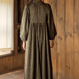 The Darcy Dress in Jacquard Olive
