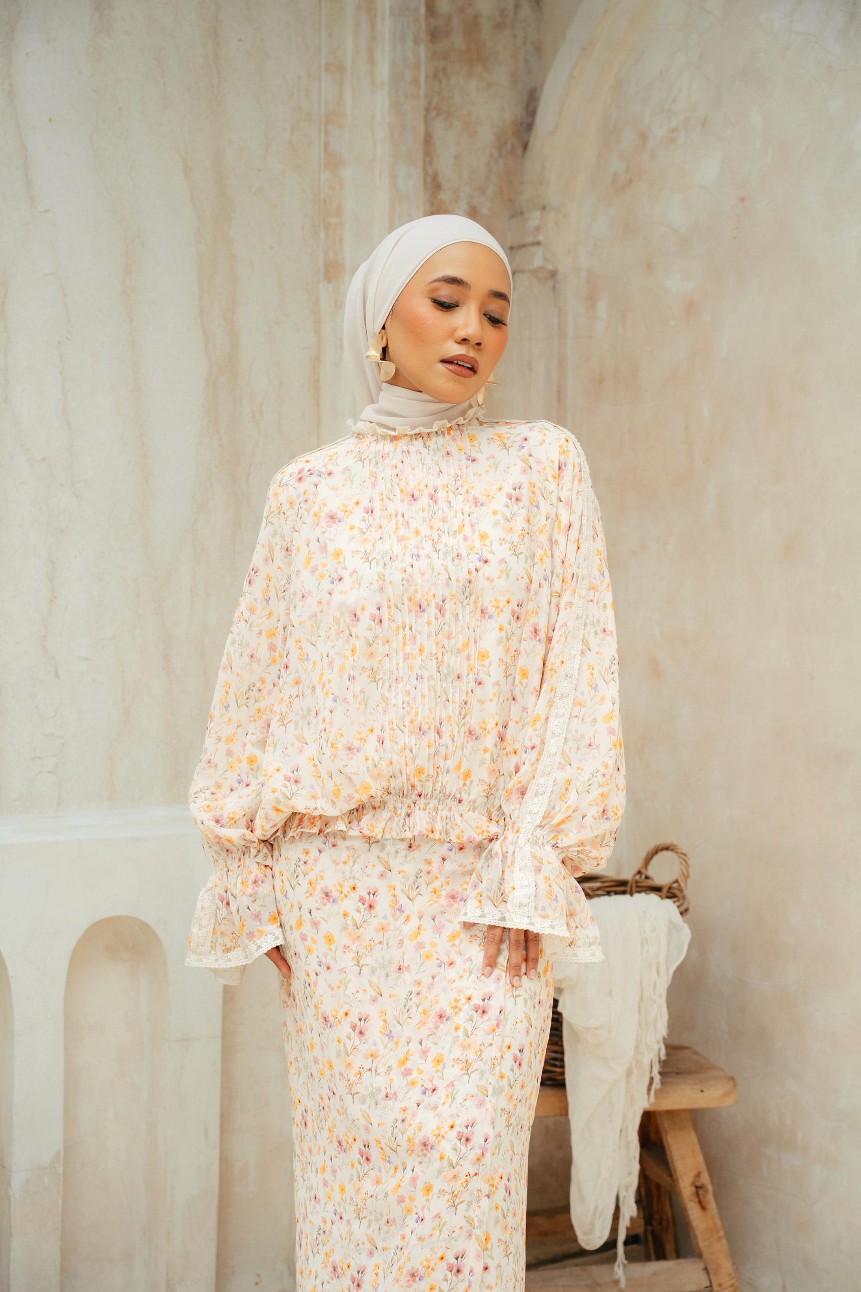 The Celestine Kurung in Destiny Floral