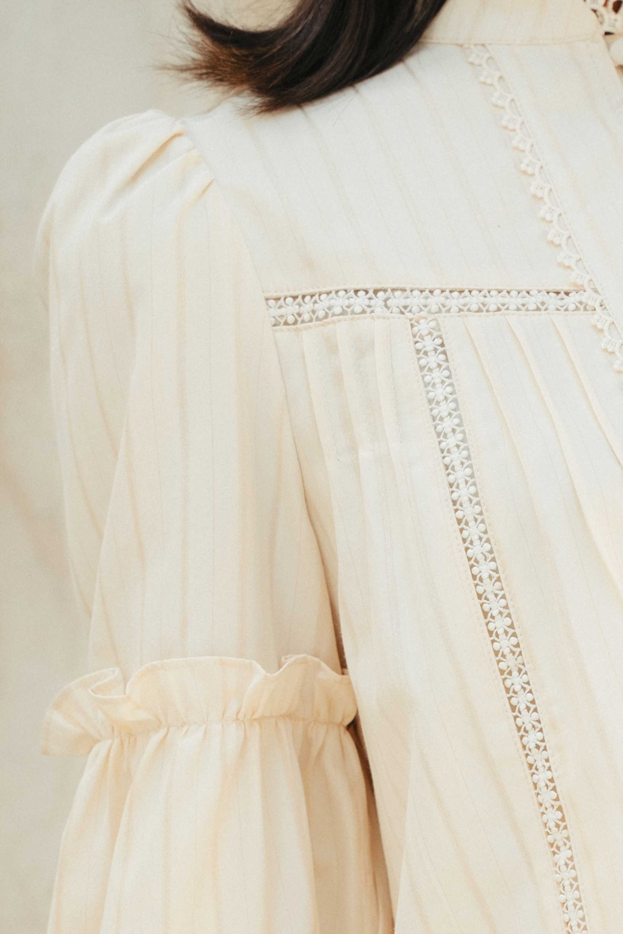 The Lorna Kurung in Alabaster Stripes