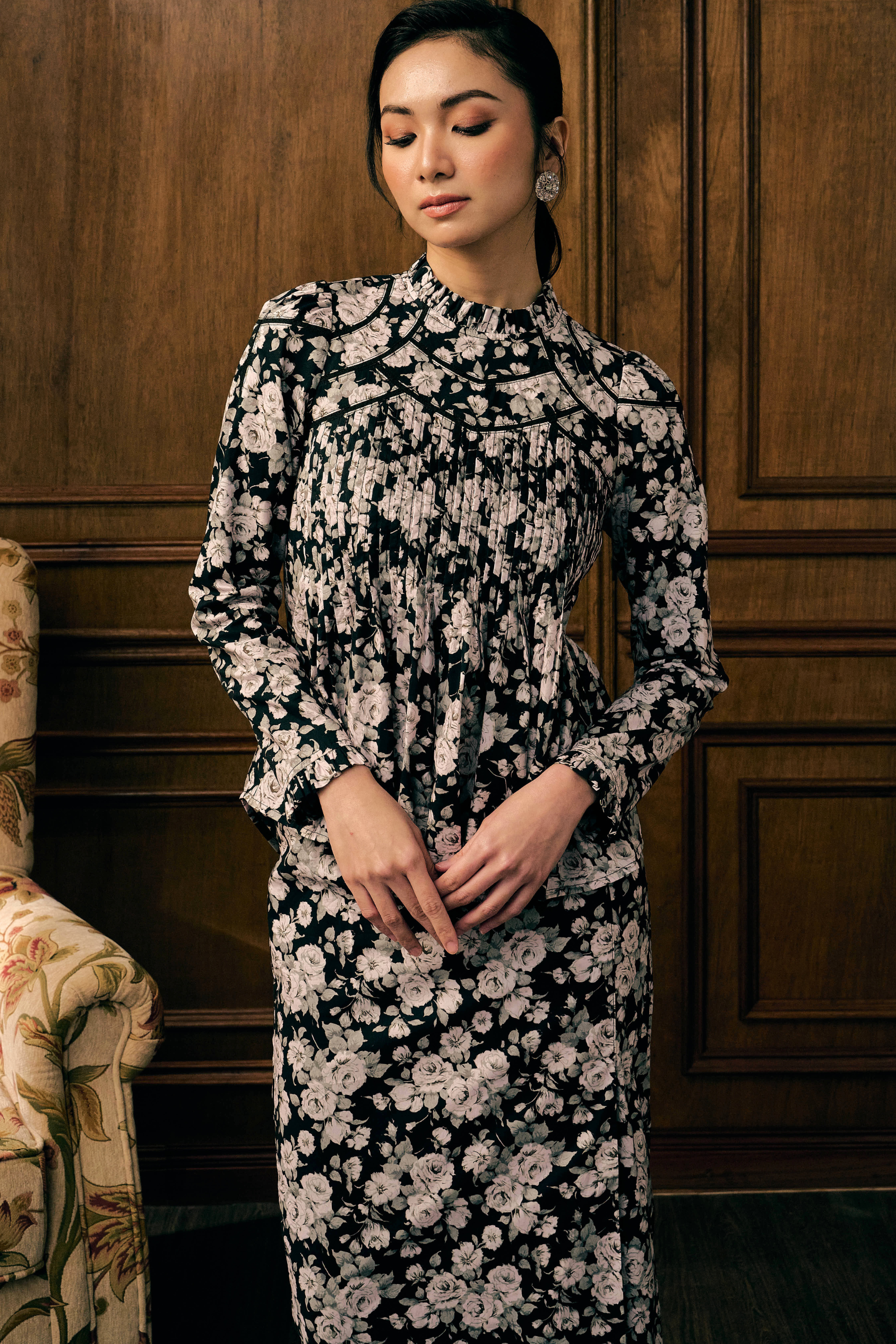 The Jannah Kurung in Nocturne Bloom