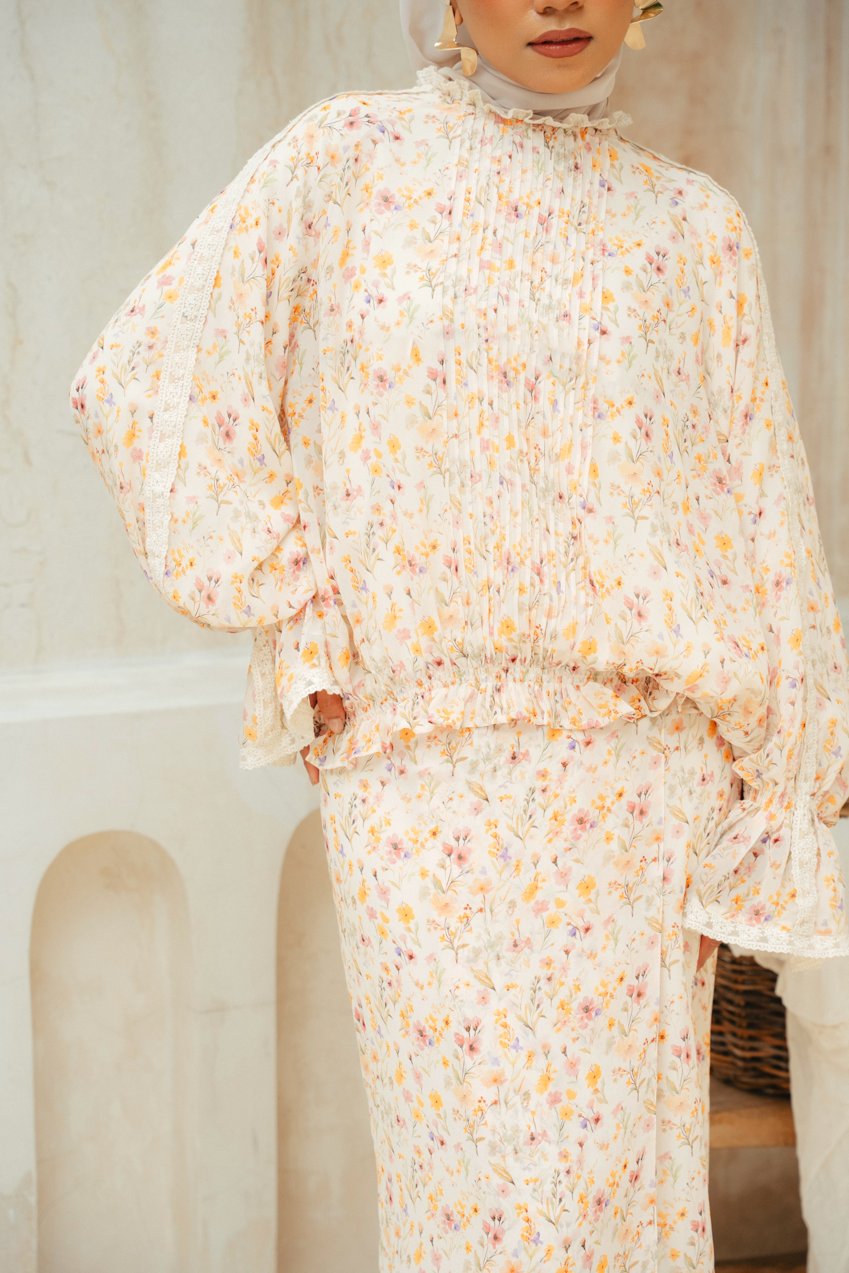 The Celestine Kurung in Destiny Floral