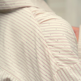The Joan Shirt In Pink Stripes And Rhinestone