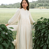 Darcy Dress in Golden Floral Jacquard